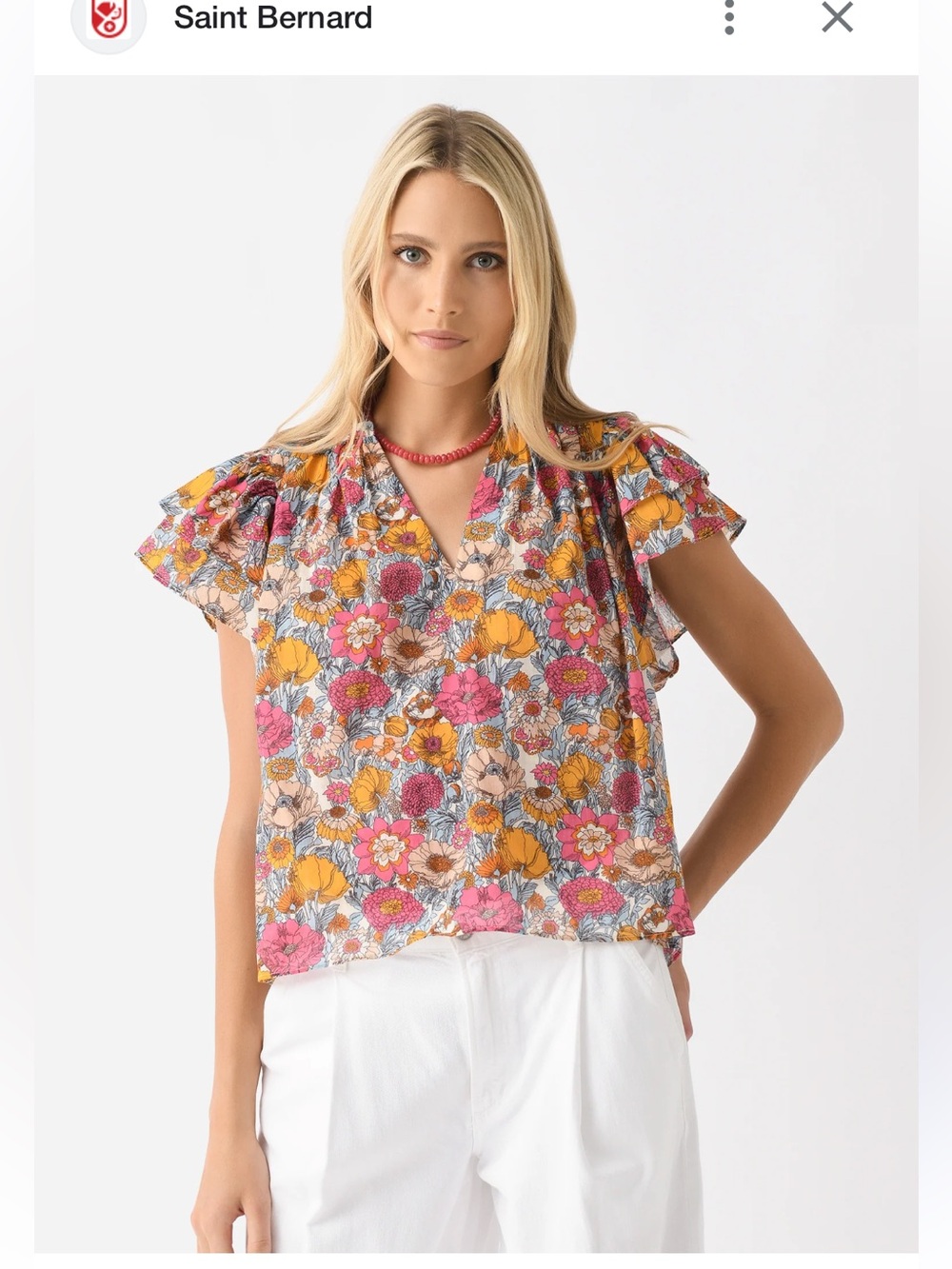 Birds of Paradise by Travota Women's Clover Blouse in Dawn Fleurettes, Medium - Picture 2 of 14